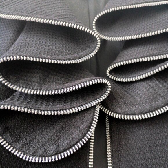 Lafayette 148 NYC Black Ruffle Trim Zip Jacket Blazer – Size 6 - Picture 6 of 12